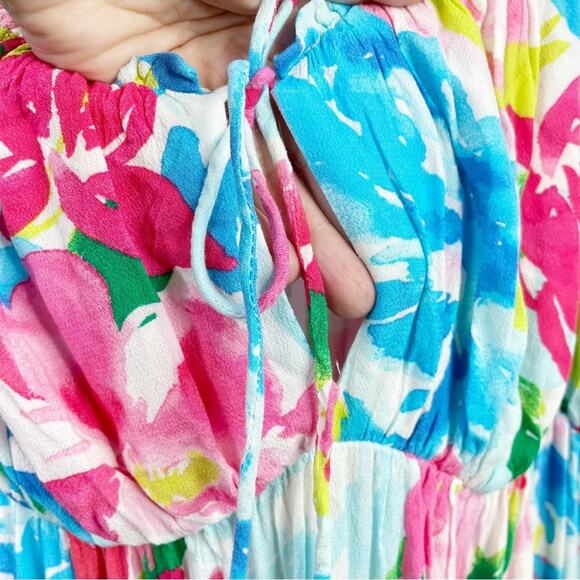 Old Navy Fit and Flare Tropical Floral Flowy Sleeveless Maternity Midi Dress XXL - Picture 7 of 15